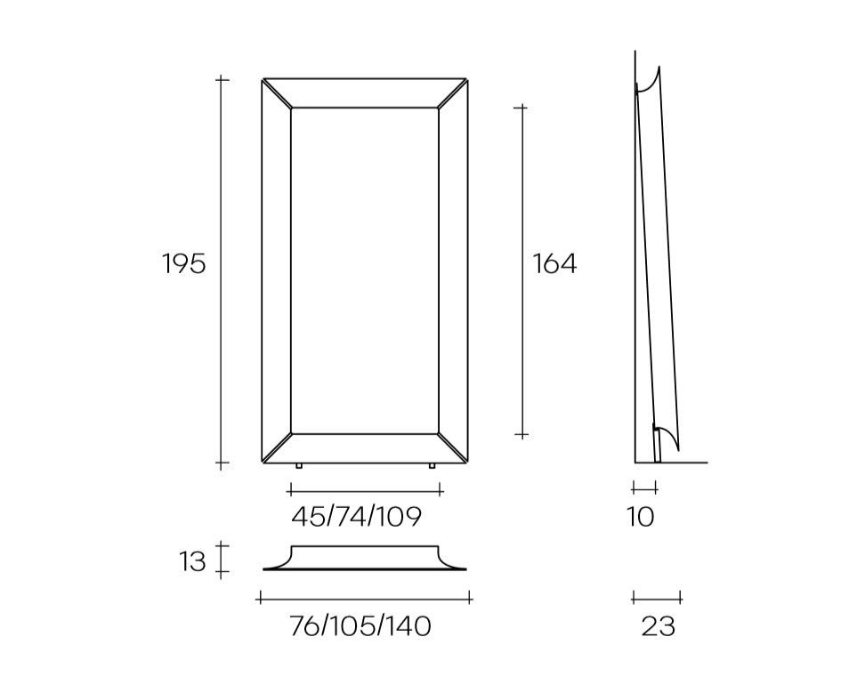 Fiam Italia - Caadre Floor standing Mirror (195 x 105cm) - Scossa