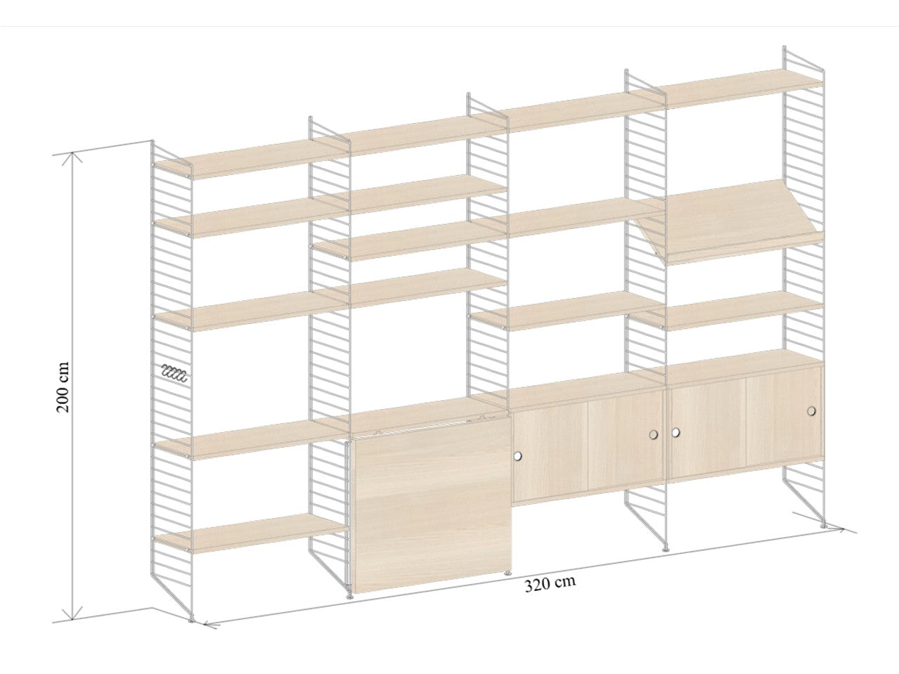 String - Kitchen Shelving System Ash - Scossa