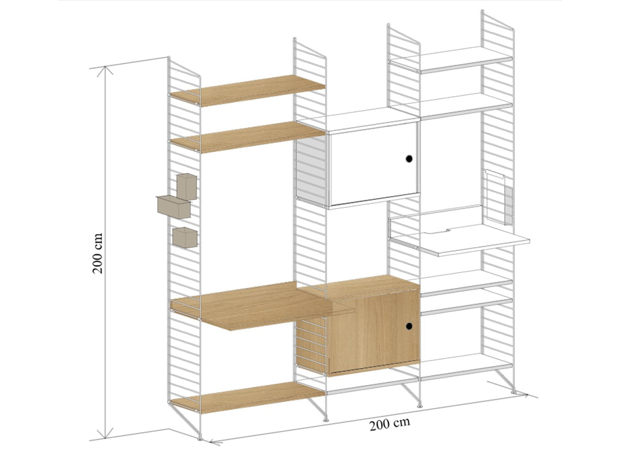 String - Home Office - Living / Workspace Shelving System - Scossa