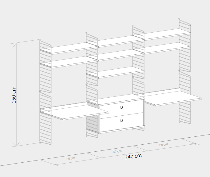 String - Home Office - Workspace Shelving System White