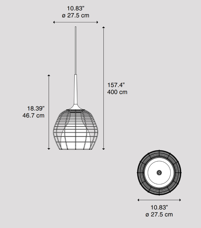 Foscarini - Cage small pendant in Black Clearance