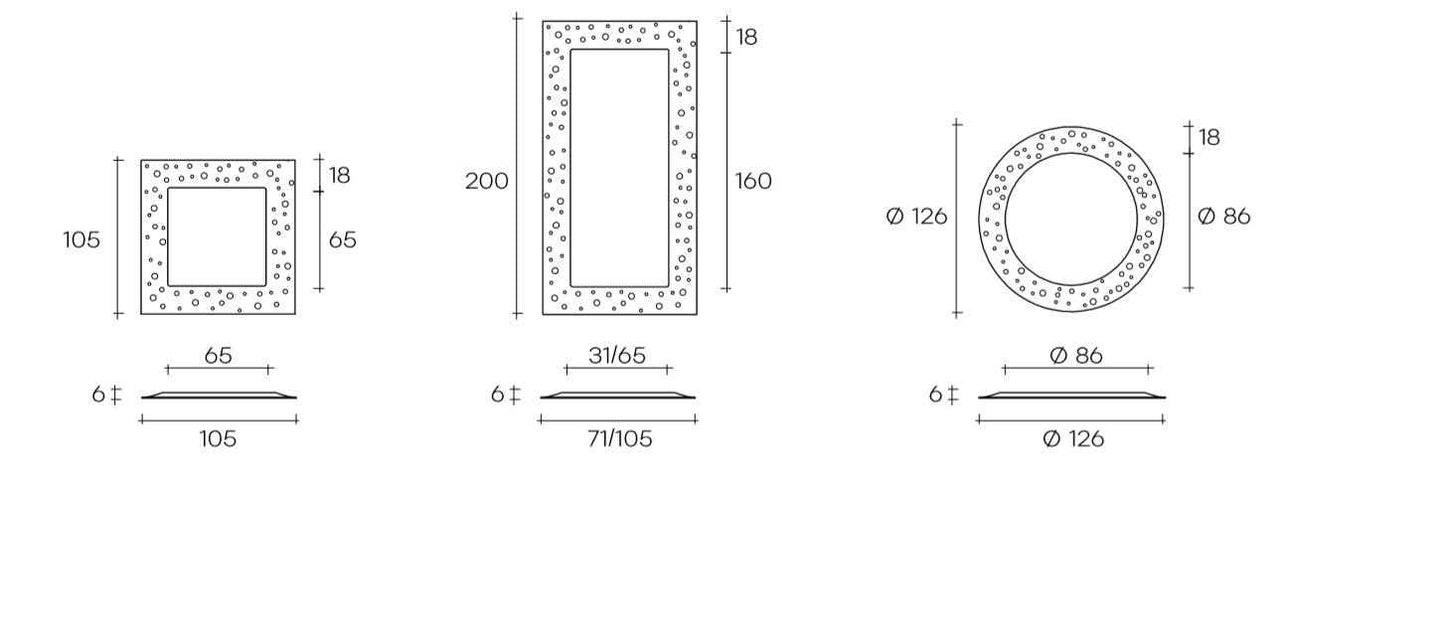 Fiam Italia - Venus Square mirror (105 x 105cm)