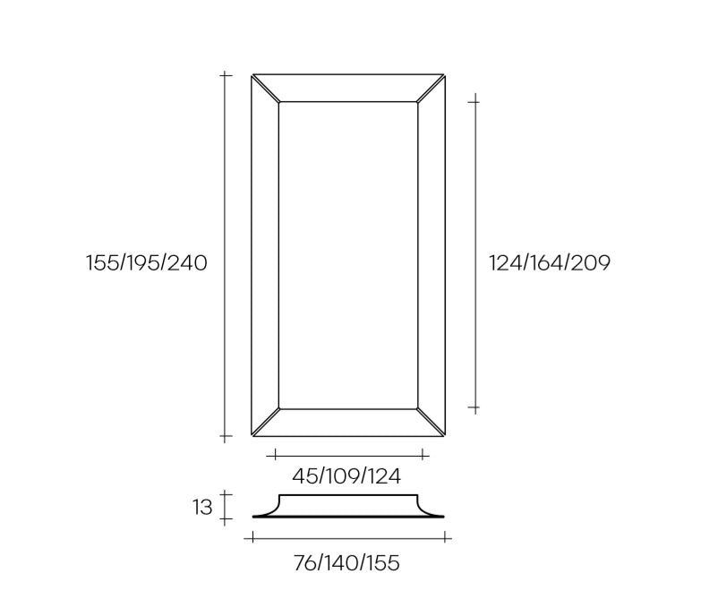 Fiam Italia - Caadre Rectangle Wall Hung Mirror - Scossa