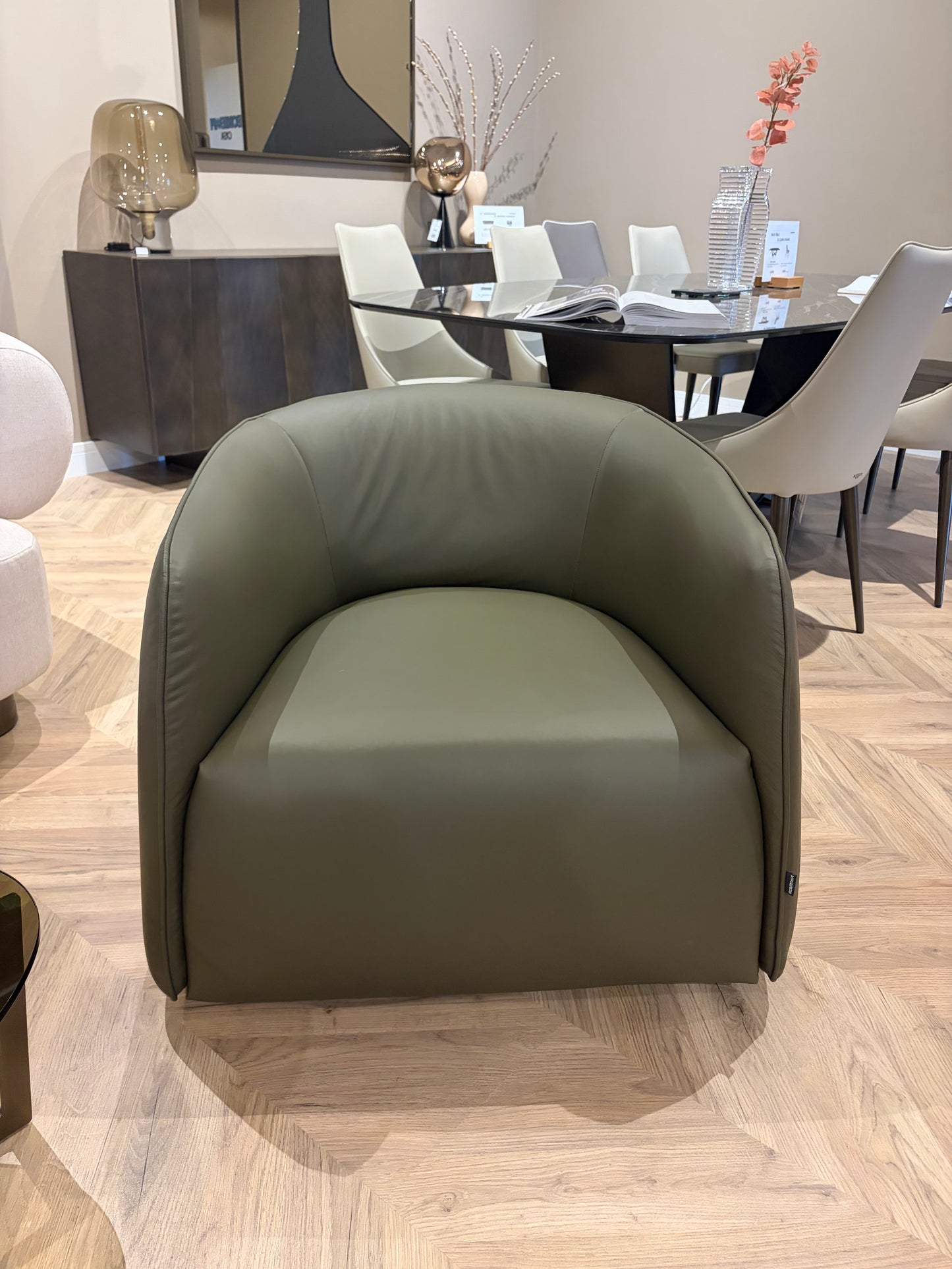 Bontempi Casa - Kodi swivel armchair in Premium Leather (Clearance)