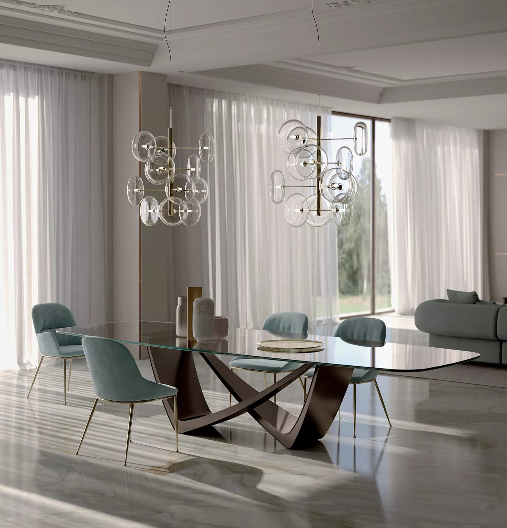 Bontempi Casa - Bach ceramic dining table (Barrel Shaped)