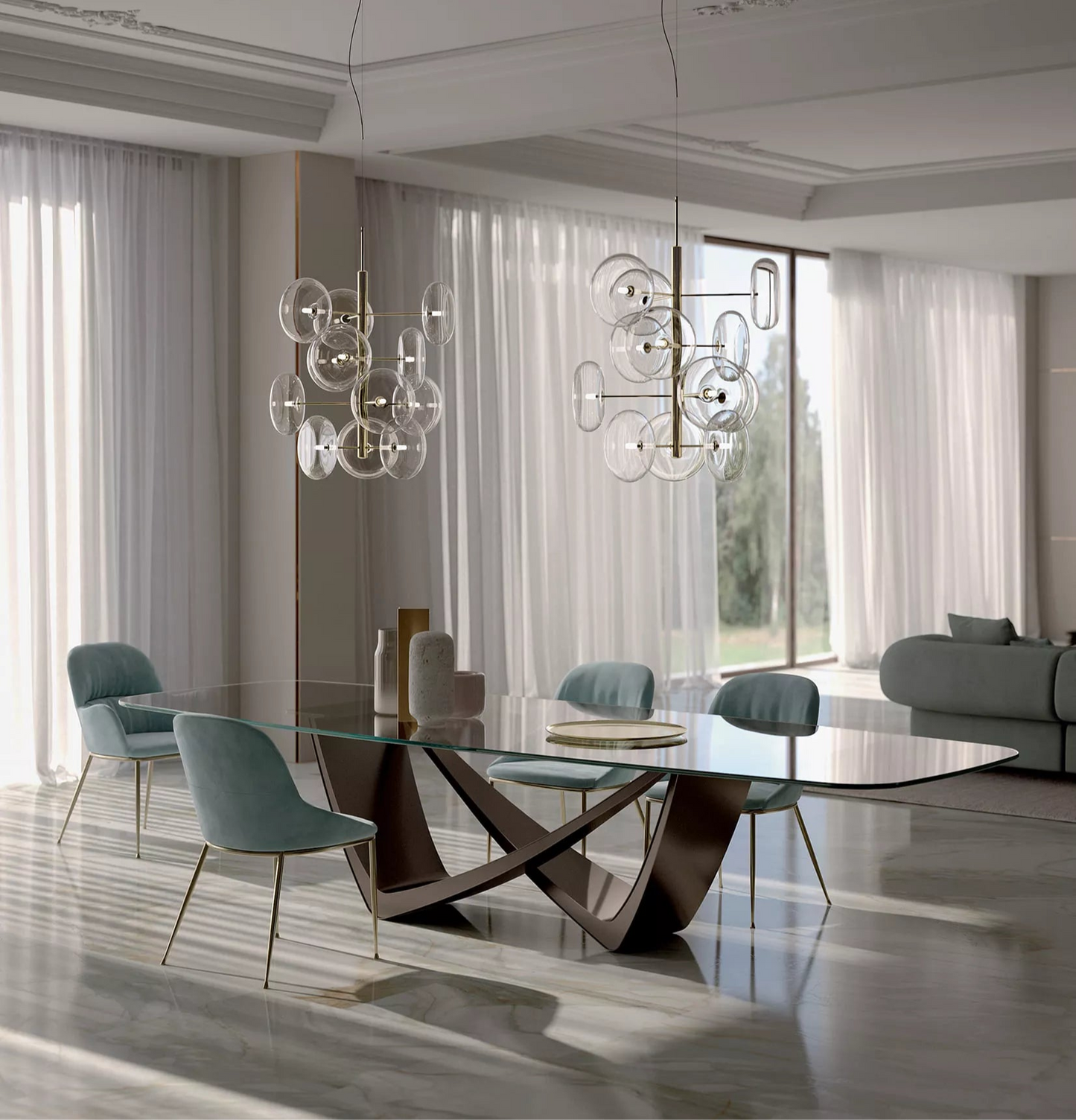 Bontempi Casa - Bach ceramic dining table (Barrel Shaped)