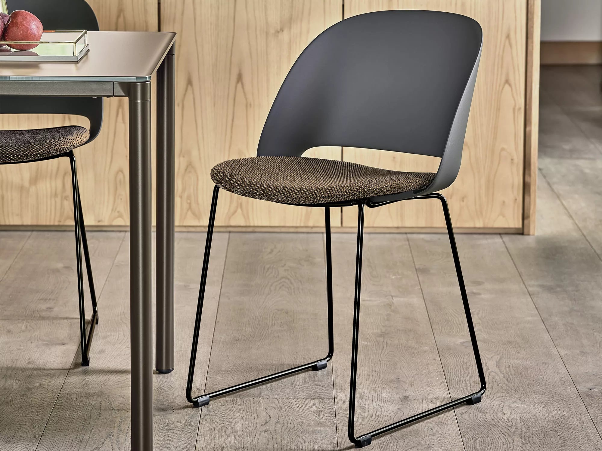 Bontempi Casa - Polo dining chair - Round rod frame (Sleigh legs)