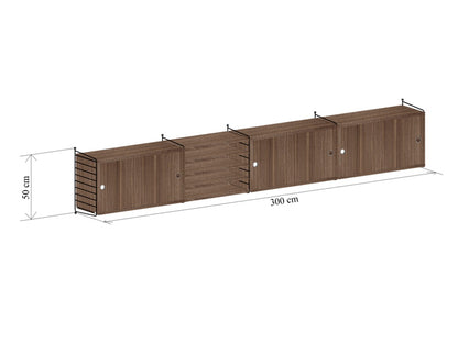 String - Floating sideboard 300cm (Walnut) - Scossa