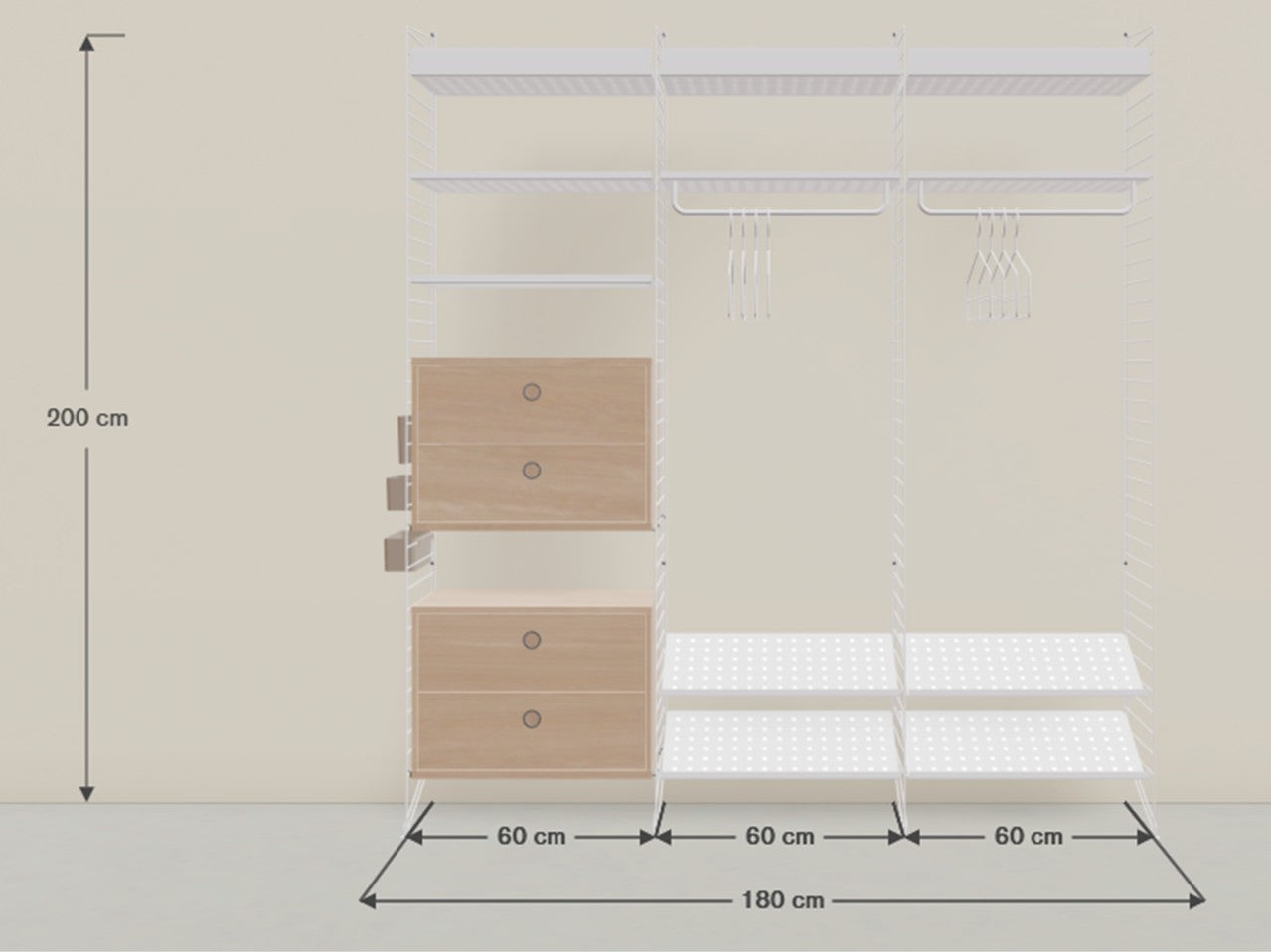 String – Wardrobe Shelving System 1