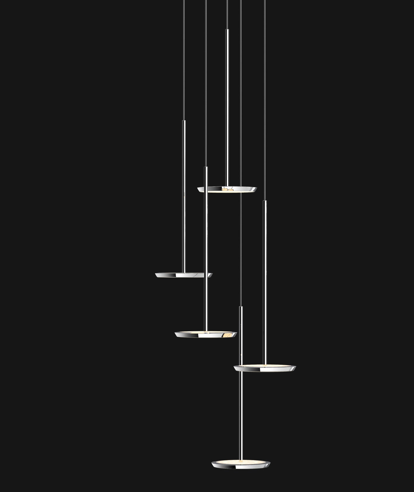 Sky Solo Chandelier - grouping black background