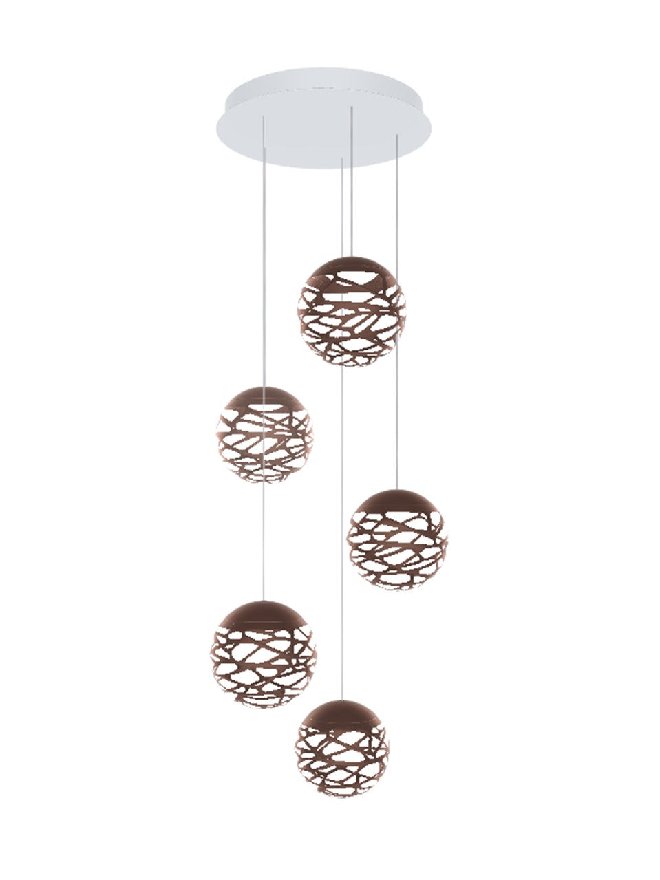 Lodes - Kelly Cluster, 5 multi-drop pendants with round ceiling plate - Scossa