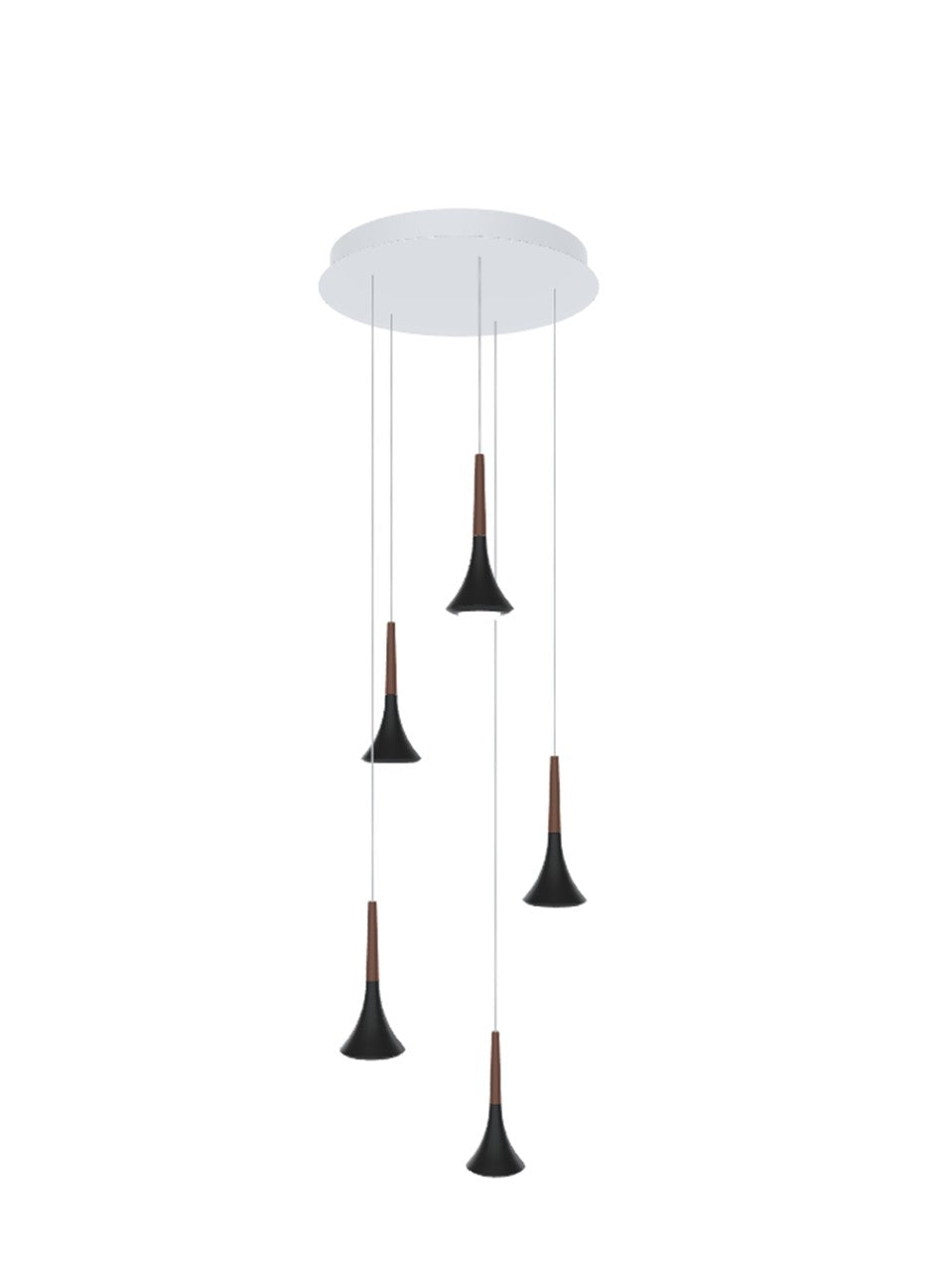 Lodes - Rain, 5 Multi-Drop Pendants with ceiling plate