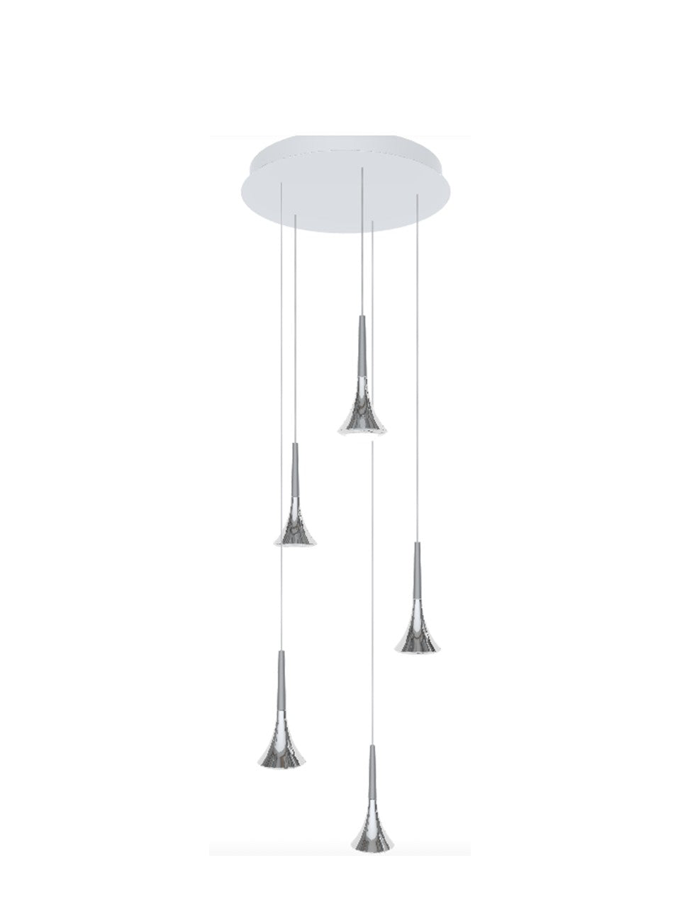 Lodes - Rain, 5 Multi-Drop Pendants with ceiling plate