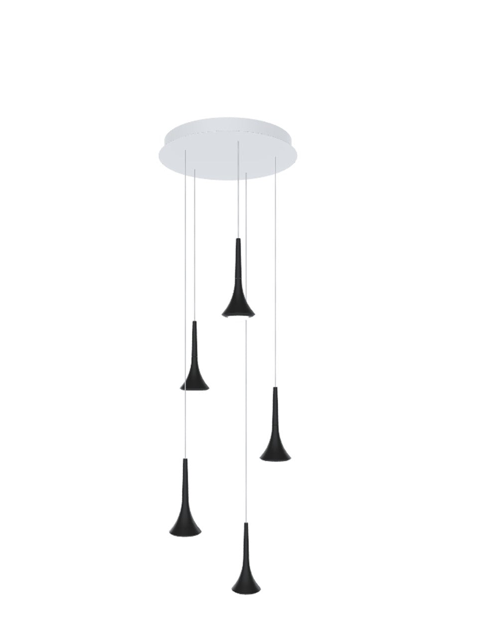 Lodes - Rain, 5 Multi-Drop Pendants with ceiling plate