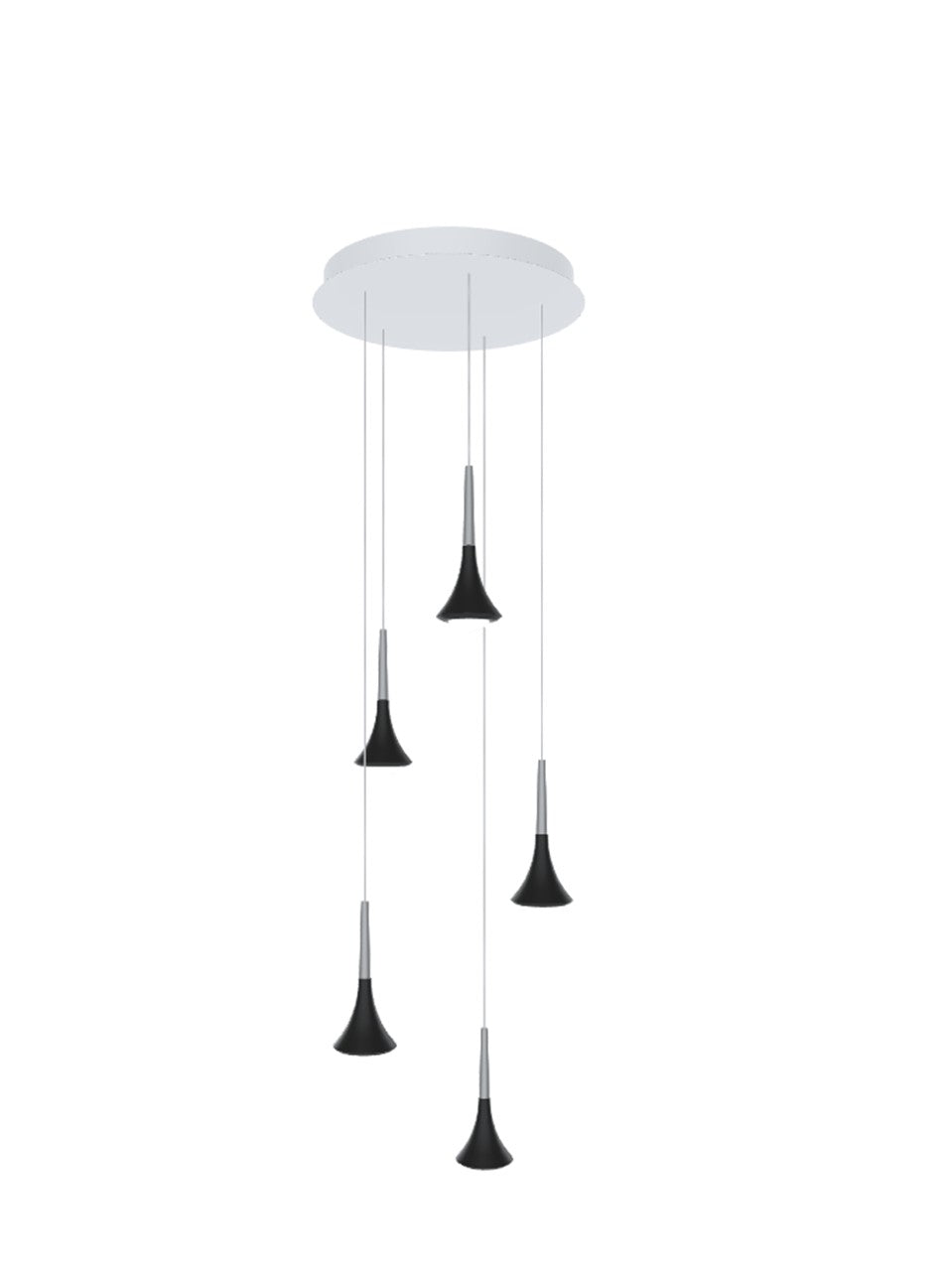 Lodes - Rain, 5 Multi-Drop Pendants with ceiling plate