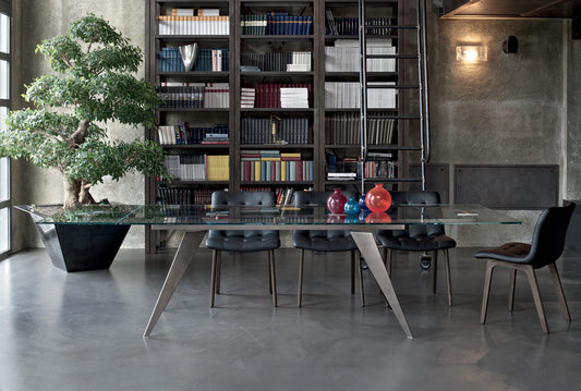 Bontempi Casa - Ramos 200cm glass Extendable Dining Table - Scossa