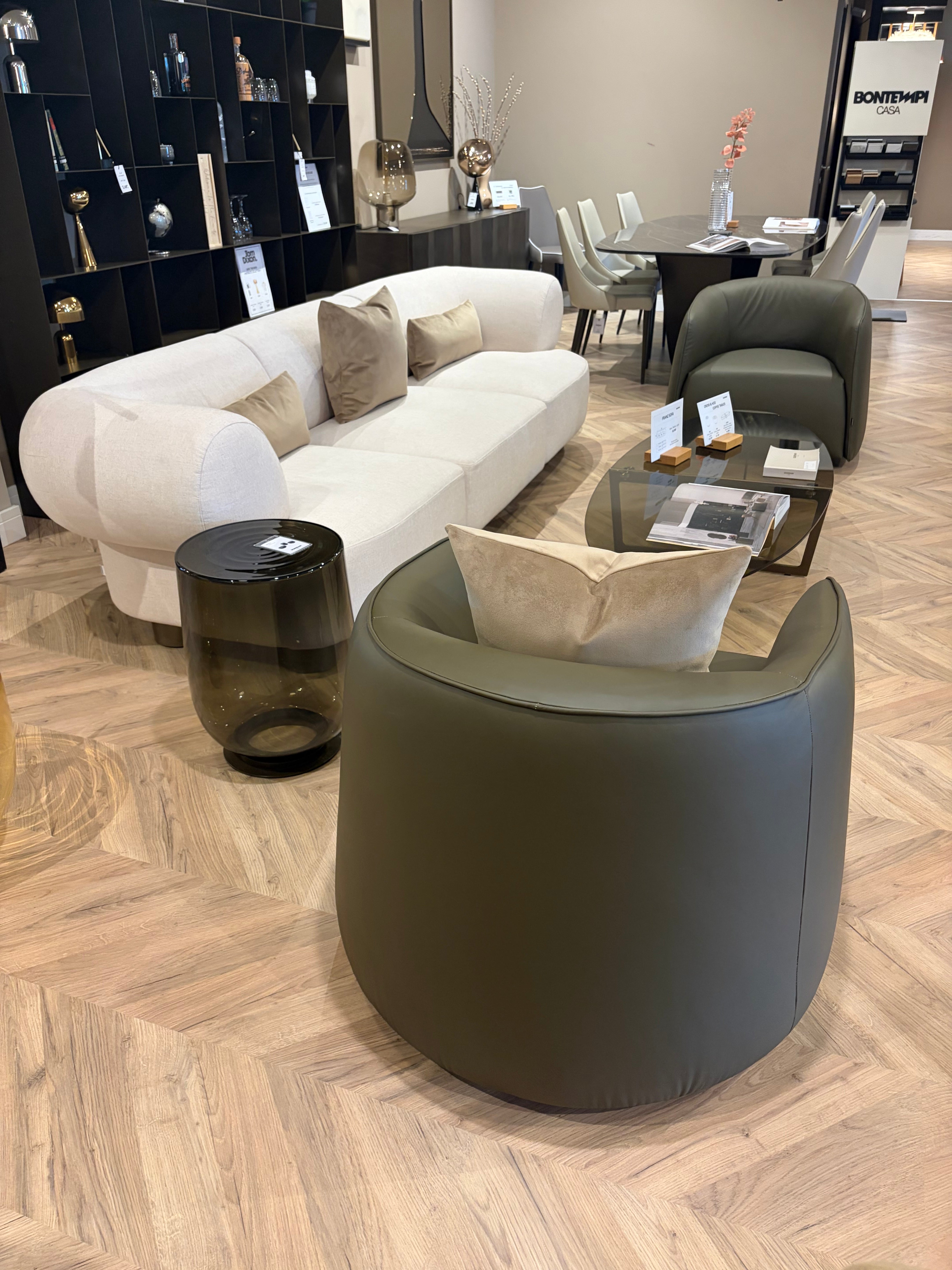 Bontempi Casa - Kodi swivel armchair in Premium Leather (Clearance)