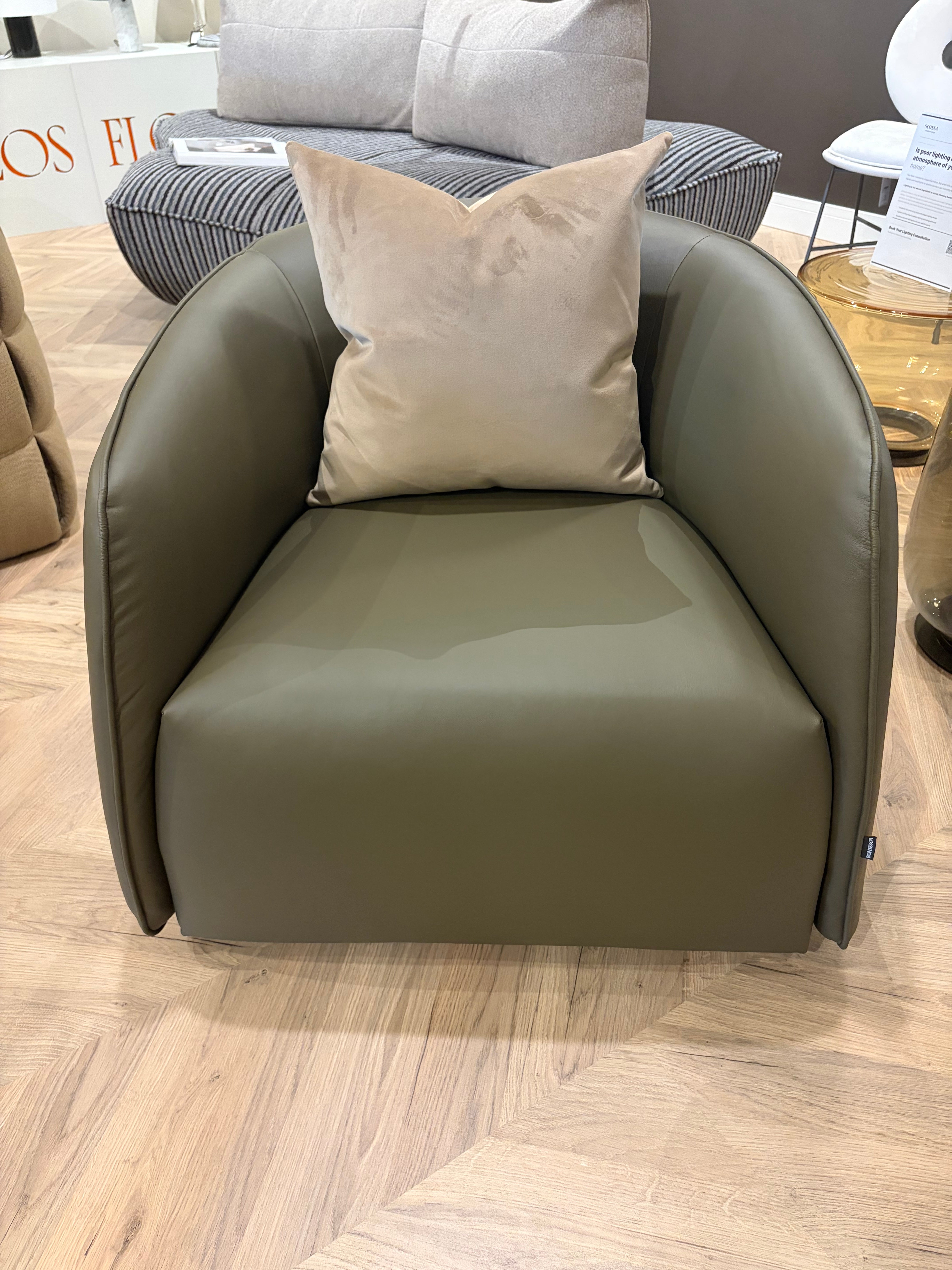 Bontempi Casa - Kodi swivel armchair in Premium Leather (Clearance)