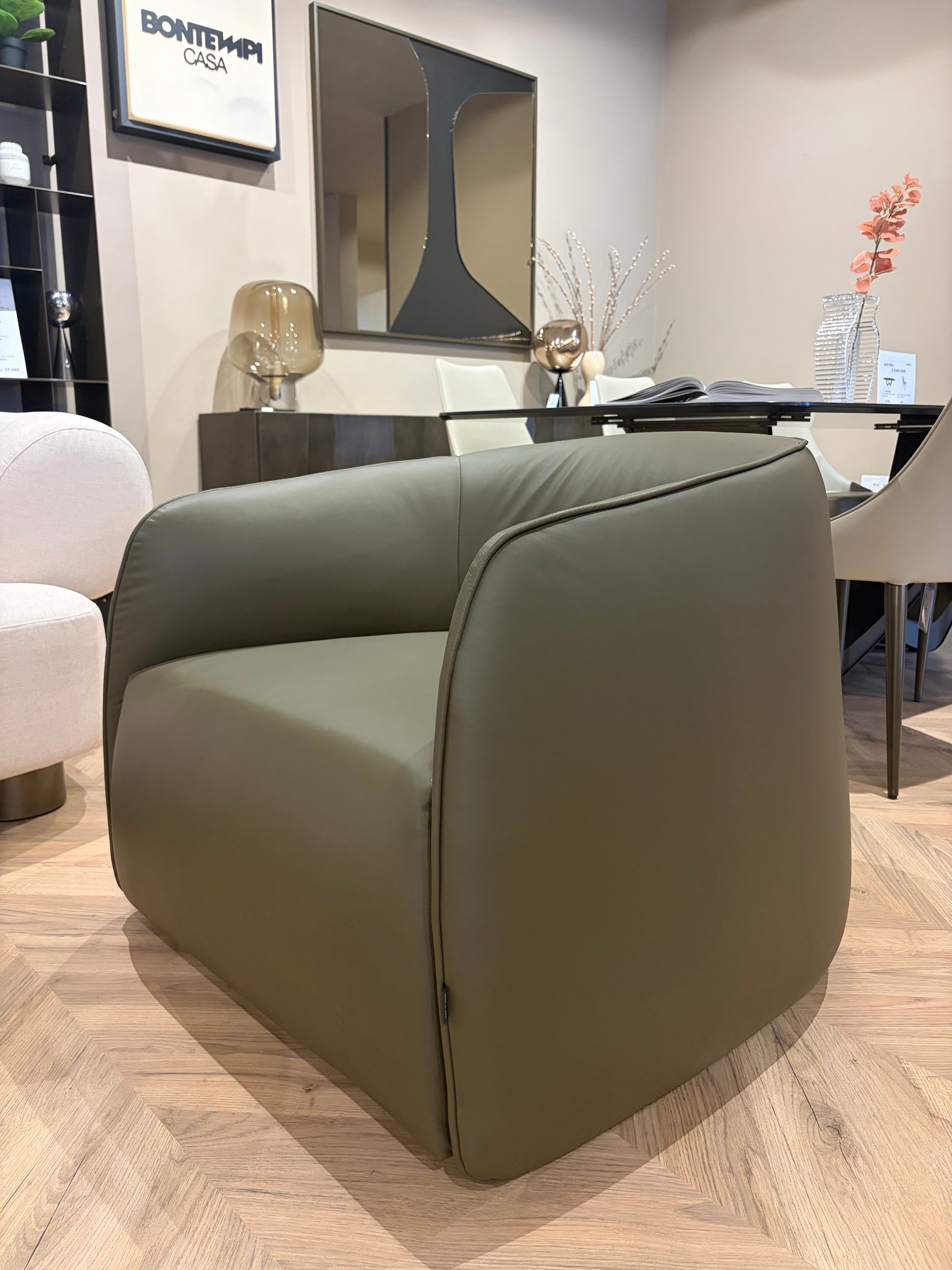 Bontempi Casa - Kodi swivel armchair in Premium Leather (Clearance)
