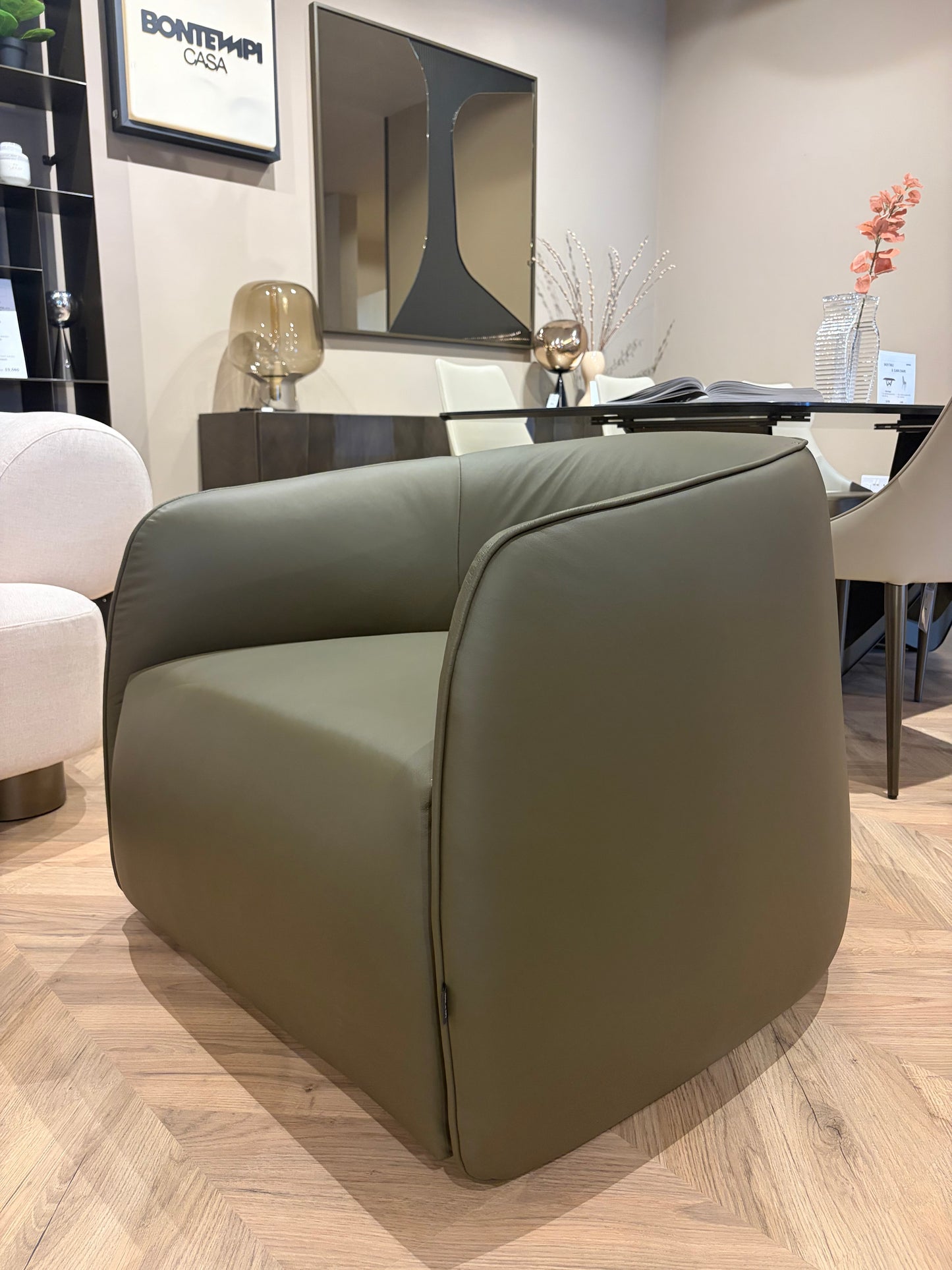 Bontempi Casa - Kodi swivel armchair in Premium Leather (Clearance)