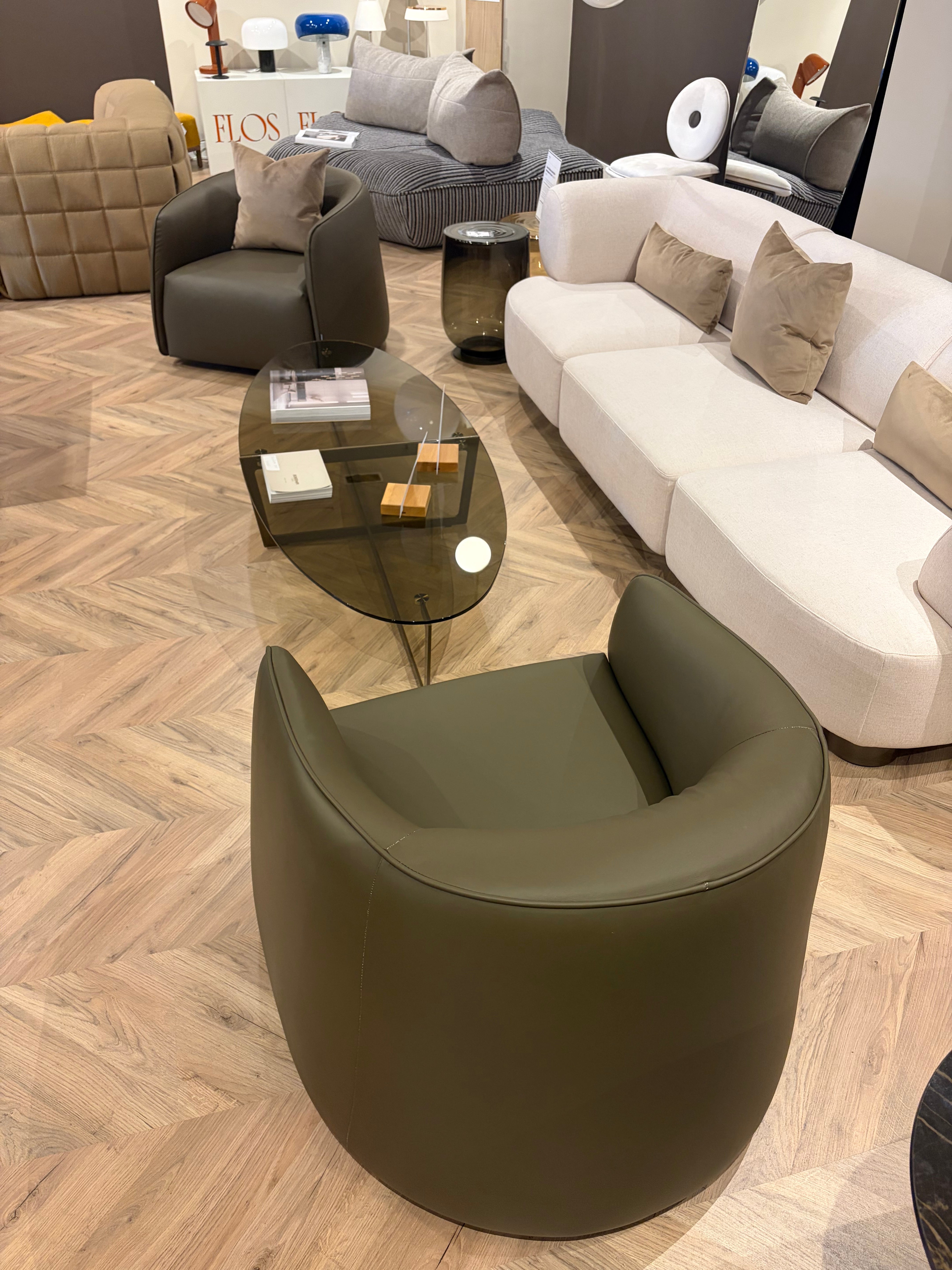 Bontempi Casa - Kodi swivel armchair in Premium Leather (Clearance)