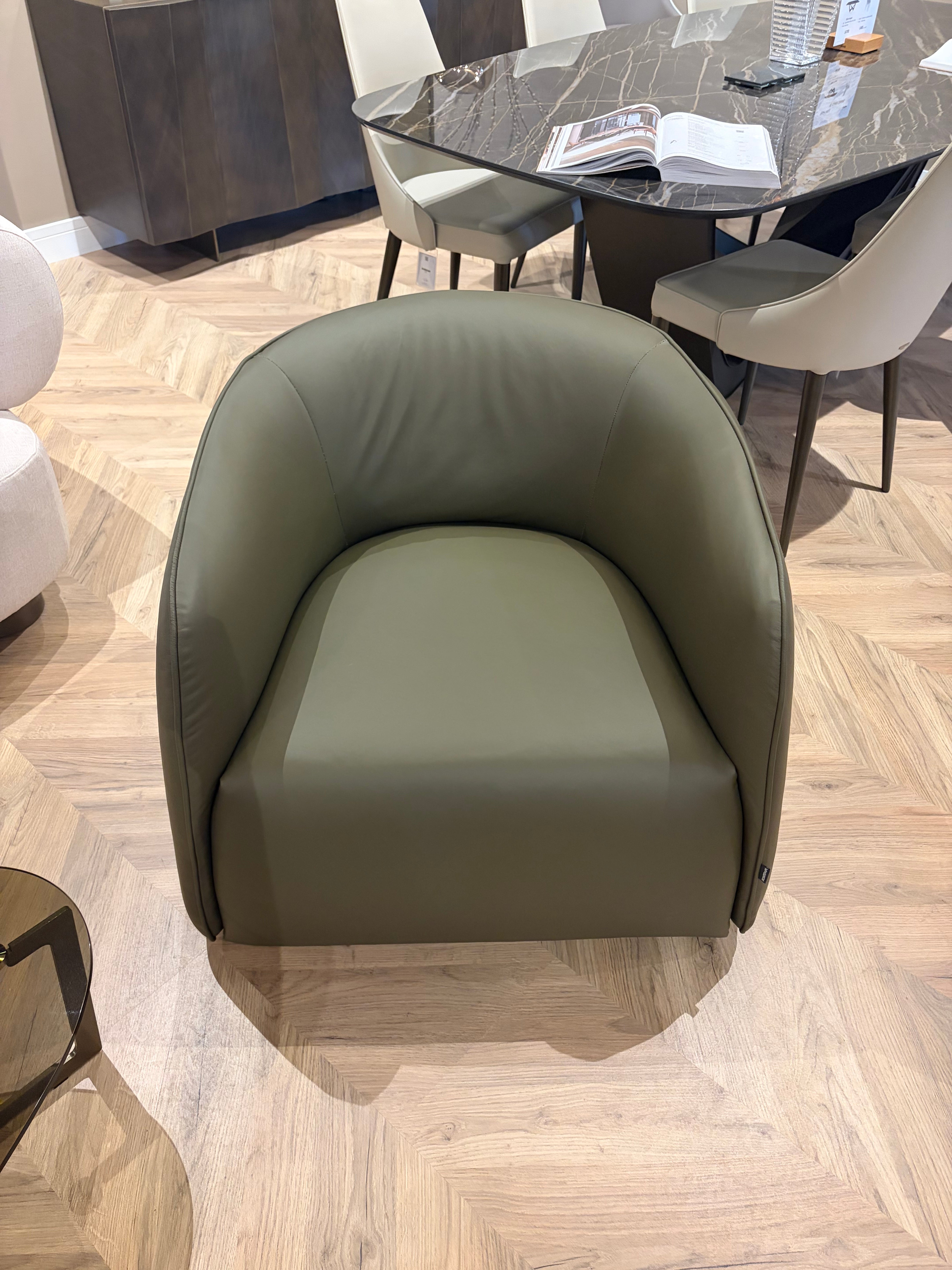 Bontempi Casa - Kodi swivel armchair in Premium Leather (Clearance)