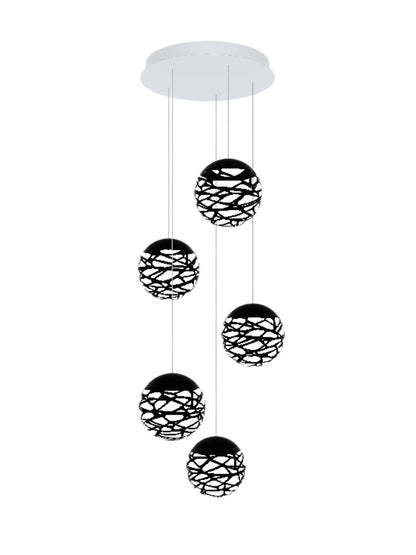 Lodes - Kelly Cluster, 5 multi-drop pendants with round ceiling plate - Scossa