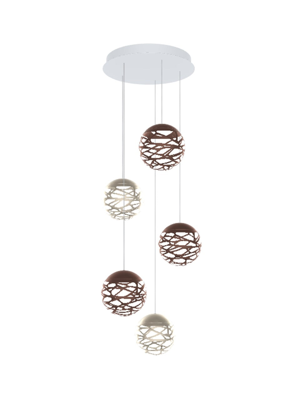 Lodes - Kelly Cluster, 5 multi-drop pendants with round ceiling plate