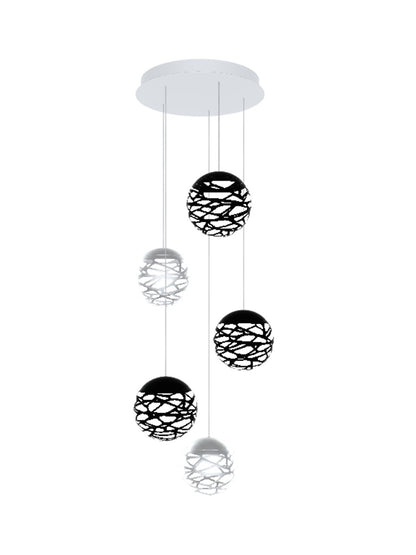 Lodes - Kelly Cluster, 5 multi-drop pendants with round ceiling plate - Scossa