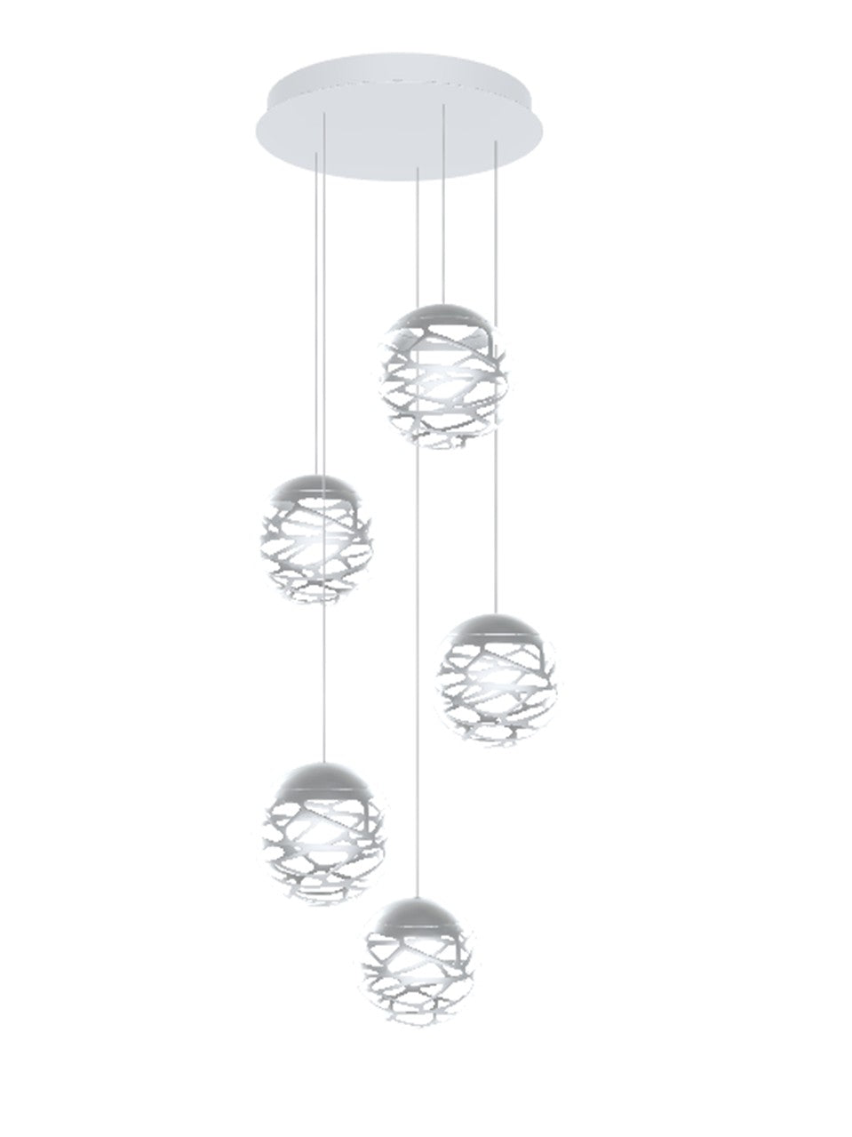 Lodes - Kelly Cluster, 5 multi-drop pendants with round ceiling plate - Scossa