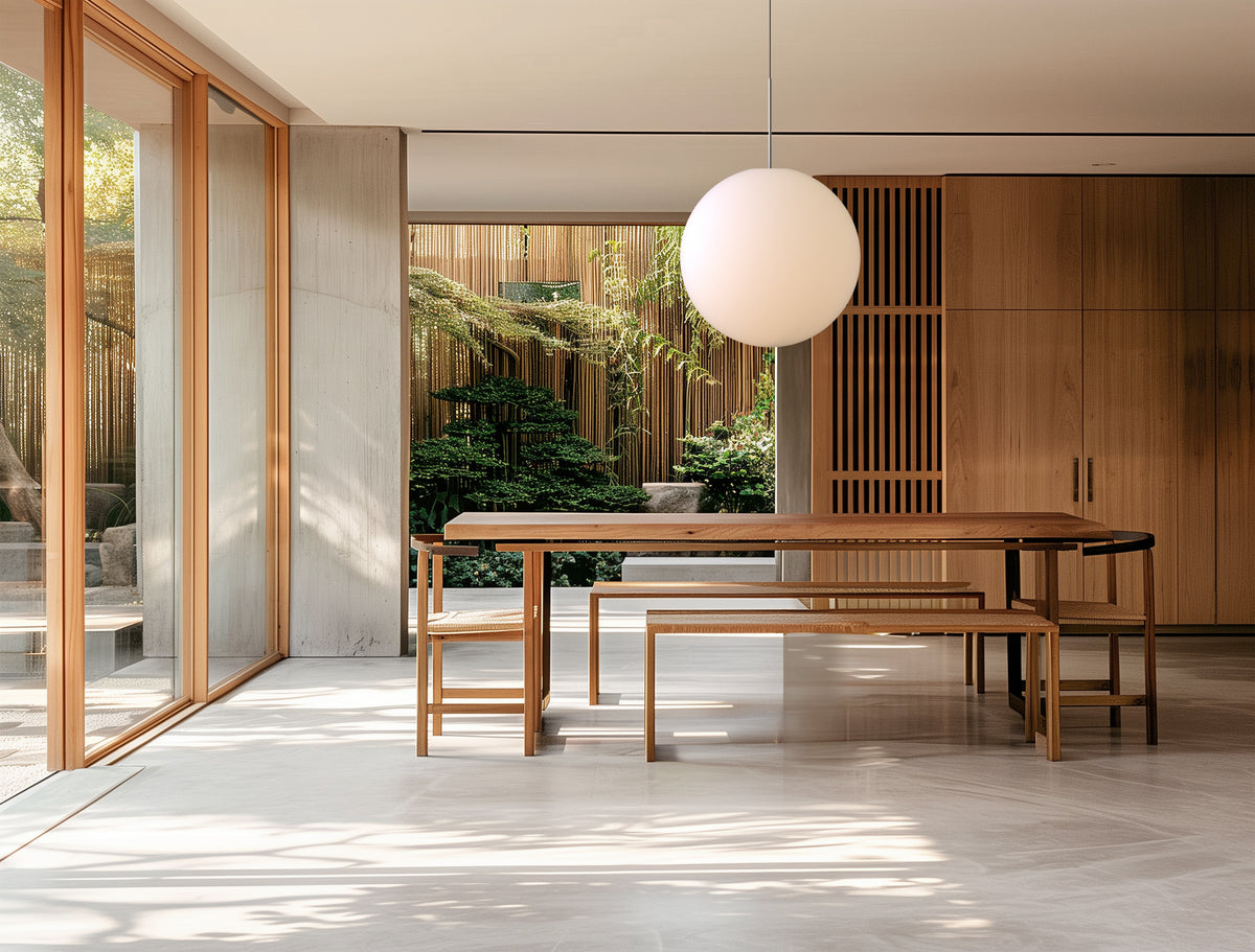 Bola Sphere Pendant 24 inch dining area