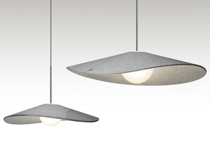 Bola Felt Pendant side by side sizes