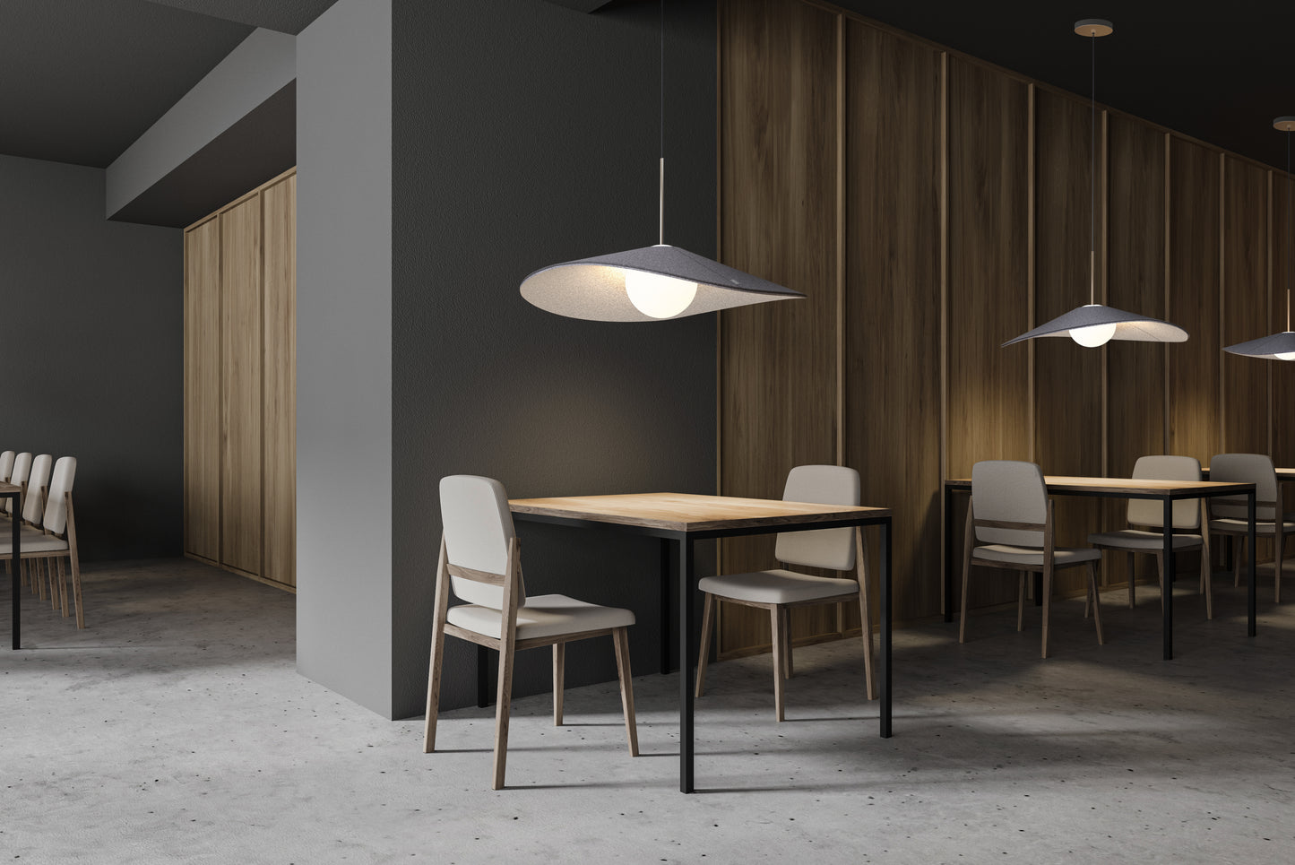 Bola Felt Pendant dining environment 3