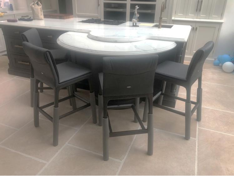 Cattelan Italia - Sofia stools in soft leather (Kitchen height)