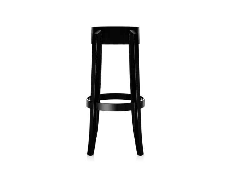 Kartell - Charles Ghost Stools Glossy Black (Set of 2) - Clearance