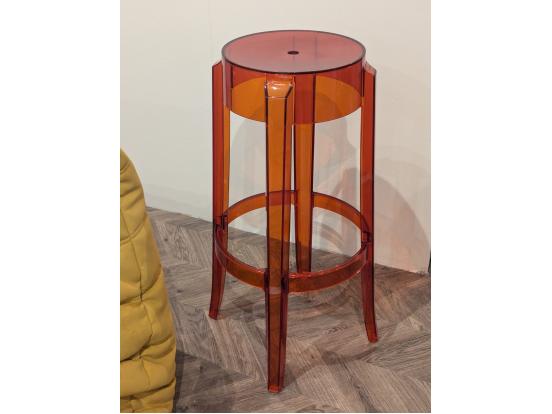 Kartell - Charles Ghost Stools (Set of 2) Transparent red - Clearance